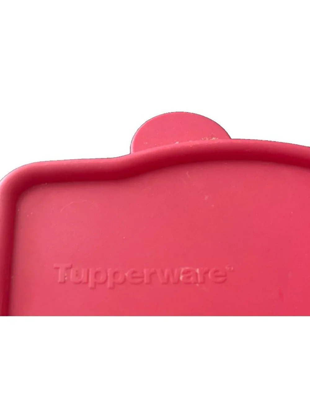 Tupperware Vintage Frosted Single Pie Slice Keeper 10” x 6”w with Red Lid